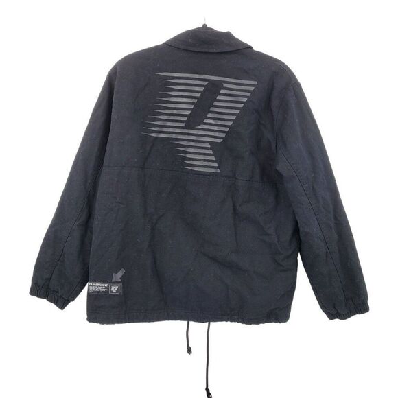 Quadrant Mens Black Canvas Logo Jacket M Cotton Barn Bomber Streetwear Skater - Picture 2 of 11
